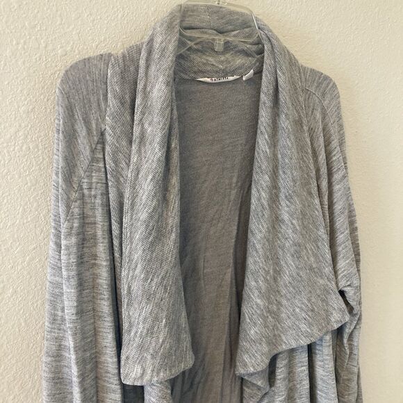 Athleta Women's Open Cardigan Modal Blend Thumb Holes Pockets Gray Size Medium - Picture 3 of 14
